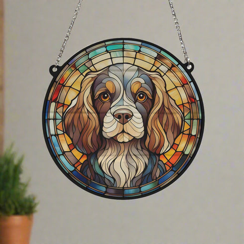 Cavalier King Charles Spaniel Stained Glass Effect Suncatcher